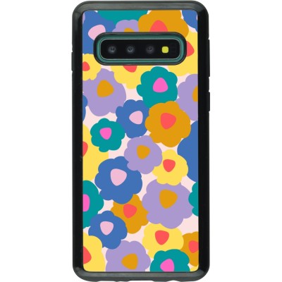 Coque Samsung Galaxy S10 - Hybrid Armor noir Easter 2024 flower power