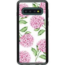 Coque Samsung Galaxy S10 - Hybrid Armor noir Easter 2024 pink flowers