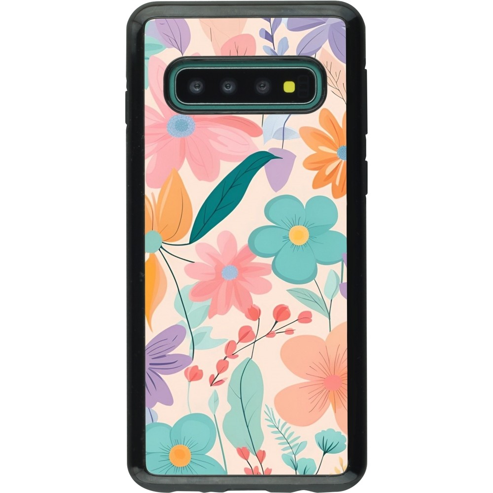 Coque Samsung Galaxy S10 - Hybrid Armor noir Easter 2024 spring flowers