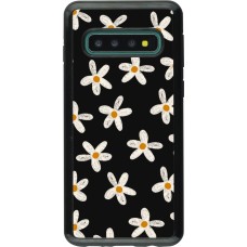 Coque Samsung Galaxy S10 - Hybrid Armor noir Easter 2024 white on black flower