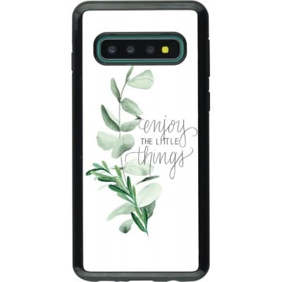 Coque Samsung Galaxy S10 - Hybrid Armor noir Enjoy the little things