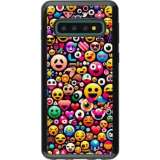 Coque Samsung Galaxy S10 - Hybrid Armor noir Emoji Mix Color