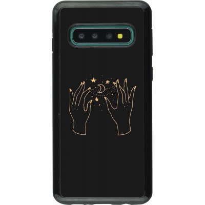 Coque Samsung Galaxy S10 - Hybrid Armor noir Grey magic hands