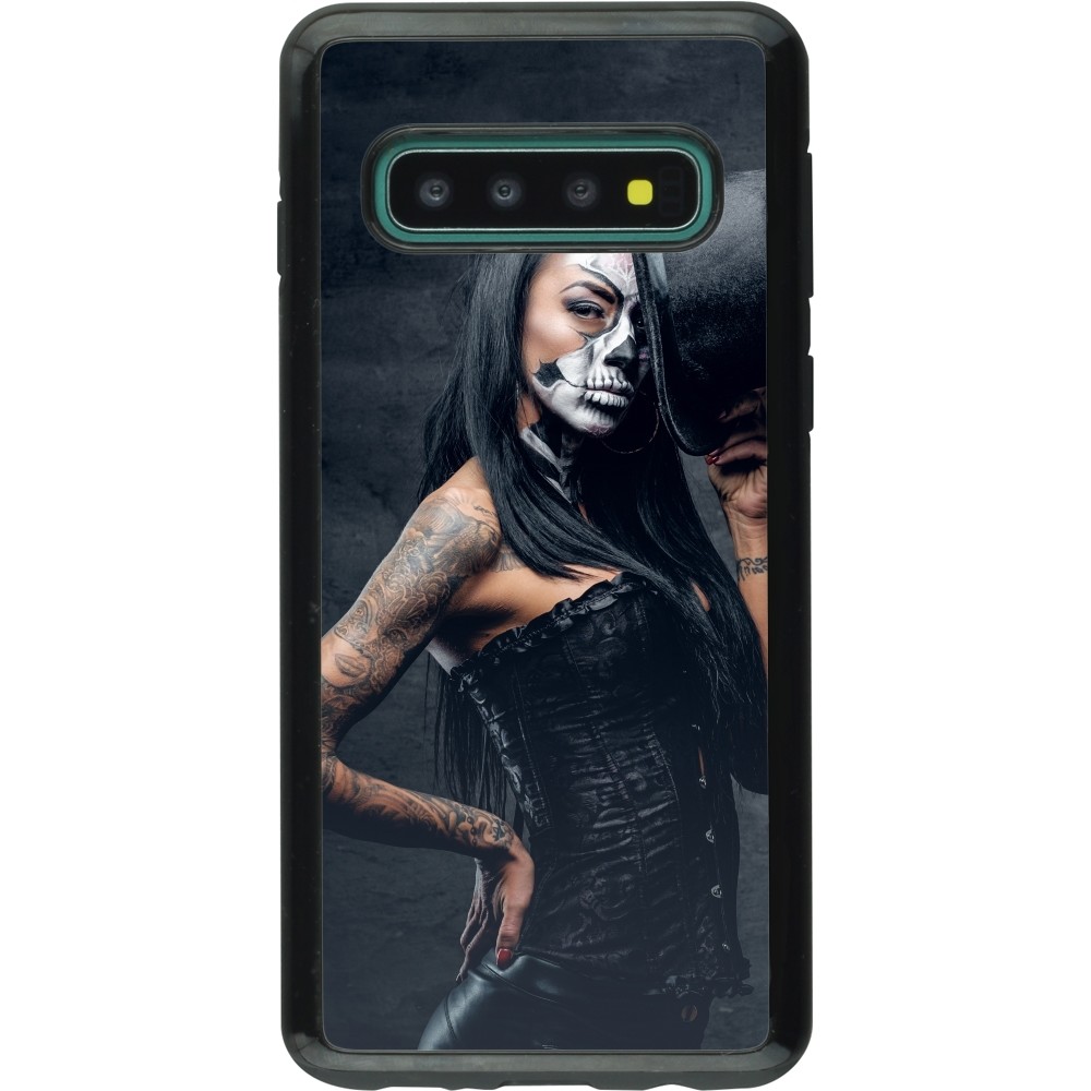 Coque Samsung Galaxy S10 - Hybrid Armor noir Halloween 22 Tattooed Girl