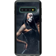 Coque Samsung Galaxy S10 - Hybrid Armor noir Halloween 22 Tattooed Girl