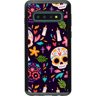 Coque Samsung Galaxy S10 - Hybrid Armor noir Halloween 2023 mexican style