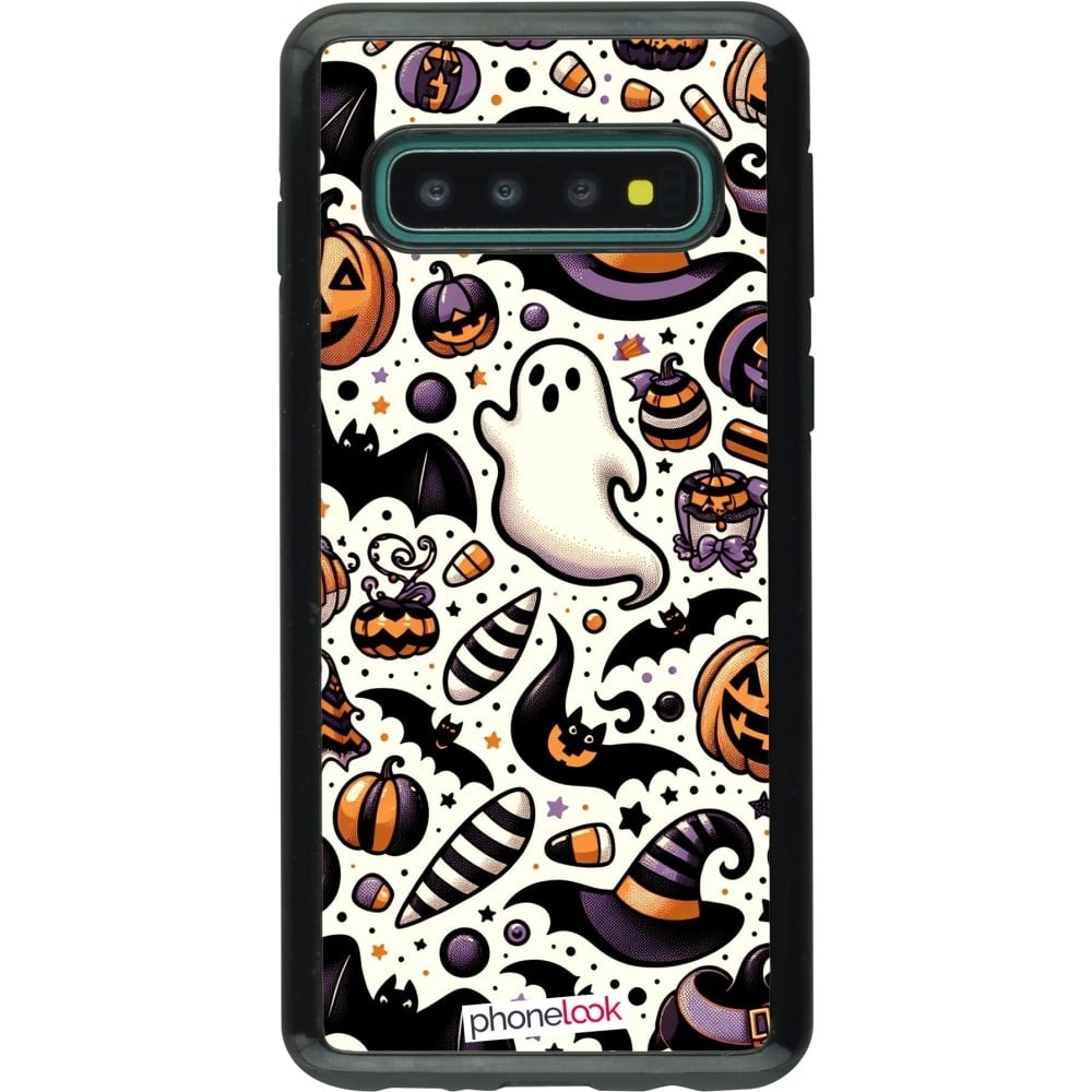 Coque Samsung Galaxy S10 - Hybrid Armor noir Halloween 2024 Cute Pattern