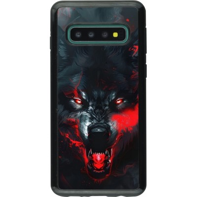 Coque Samsung Galaxy S10 - Hybrid Armor noir Halloween 2024 mad werewolf