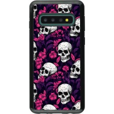 Coque Samsung Galaxy S10 - Hybrid Armor noir Halloween 2024 romantic skulls