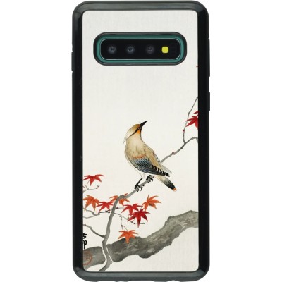 Coque Samsung Galaxy S10 - Hybrid Armor noir Japanese Bird