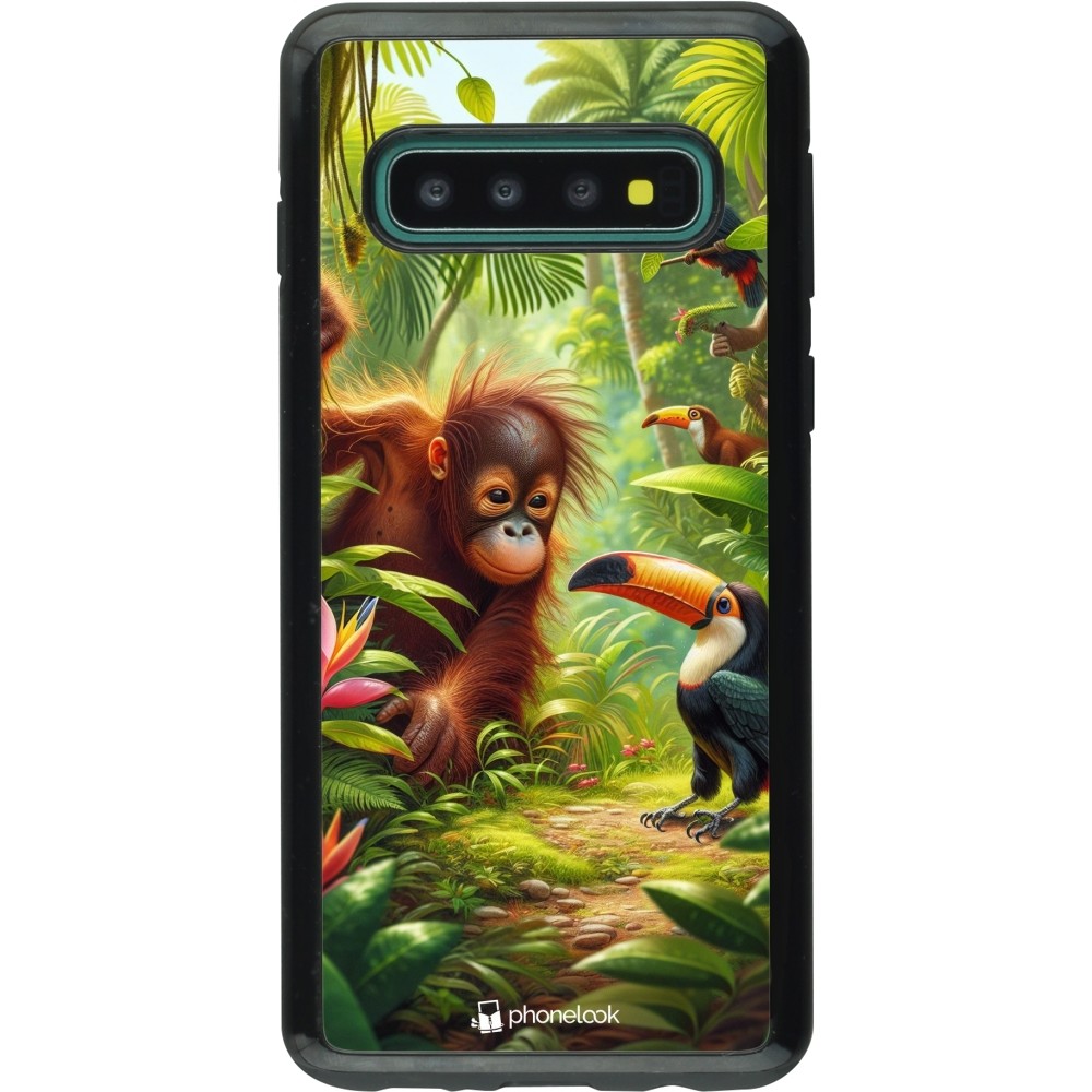 Coque Samsung Galaxy S10 - Hybrid Armor noir Jungle Tropicale Tayrona