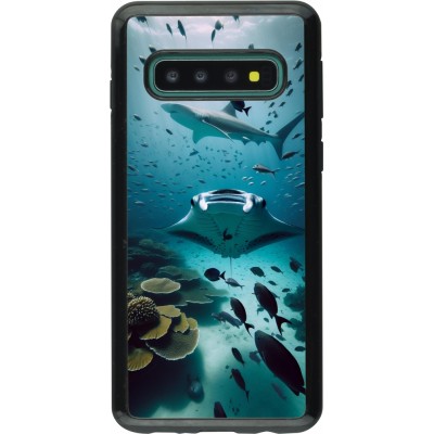 Coque Samsung Galaxy S10 - Hybrid Armor noir Manta Lagon Nettoyage