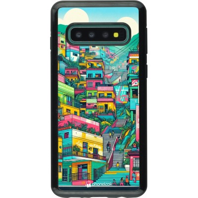 Coque Samsung Galaxy S10 - Hybrid Armor noir Medellin Comuna 13 Art