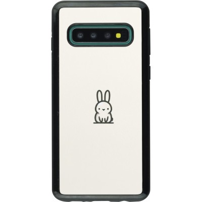 Coque Samsung Galaxy S10 - Hybrid Armor noir Minimal bunny cutie