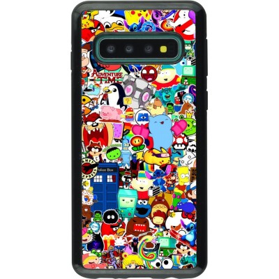 Coque Samsung Galaxy S10 - Hybrid Armor noir Mixed cartoons