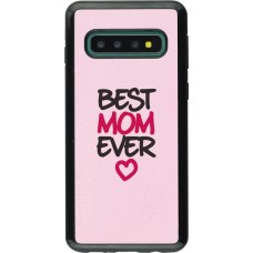 Coque Samsung Galaxy S10 - Hybrid Armor noir Mom 2023 best Mom ever pink