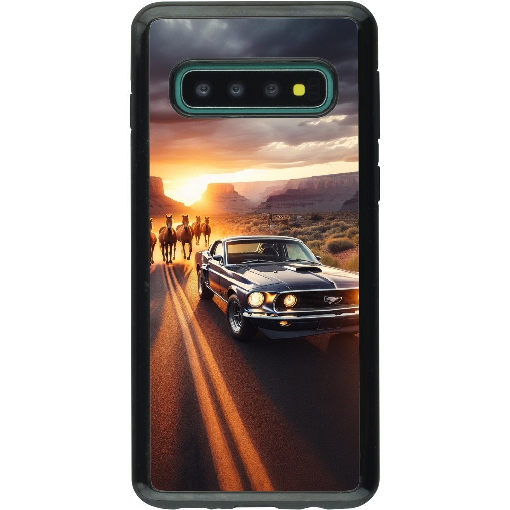 Coque Samsung Galaxy S10 - Hybrid Armor noir Mustang 69 Grand Canyon