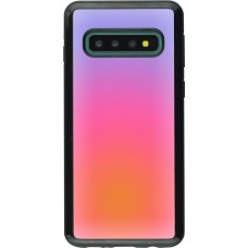 Coque Samsung Galaxy S10 - Hybrid Armor noir Orange Pink Blue Gradient