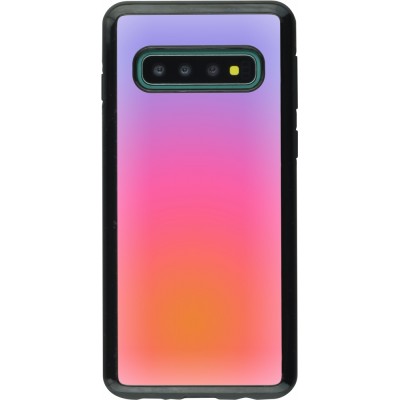 Coque Samsung Galaxy S10 - Hybrid Armor noir Orange Pink Blue Gradient