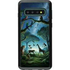 Coque Samsung Galaxy S10 - Hybrid Armor noir Paradis des animaux exotiques