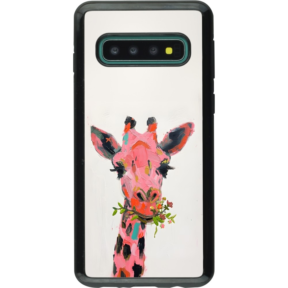 Coque Samsung Galaxy S10 - Hybrid Armor noir Pink Girafe Paint