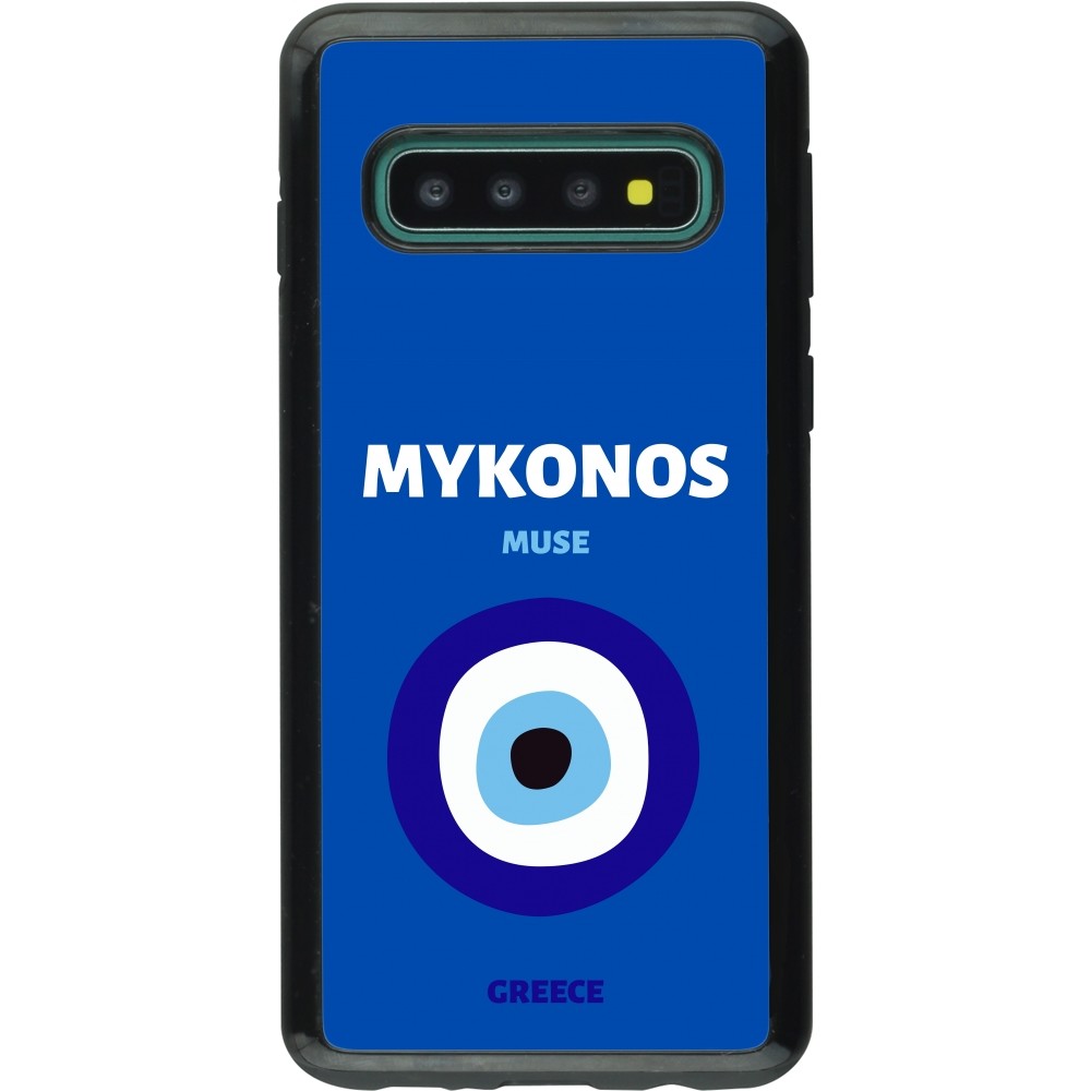 Coque Samsung Galaxy S10 - Hybrid Armor noir Pop Summer Destination Mykonos