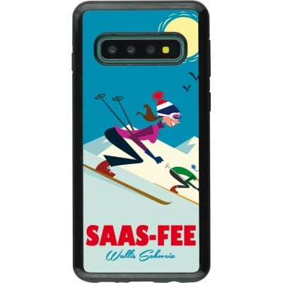 Coque Samsung Galaxy S10 - Hybrid Armor noir Saas-Fee Ski Downhill