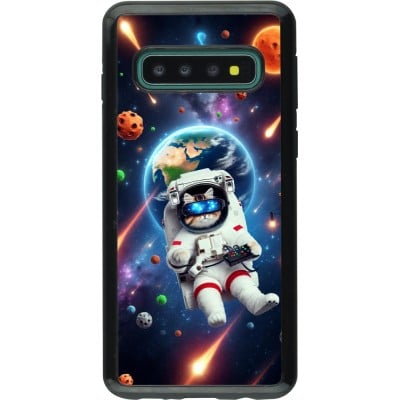 Coque Samsung Galaxy S10 - Hybrid Armor noir VR SpaceCat Odyssey