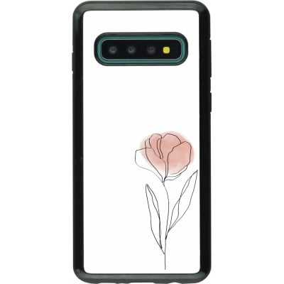 Coque Samsung Galaxy S10 - Hybrid Armor noir Spring 23 minimalist flower