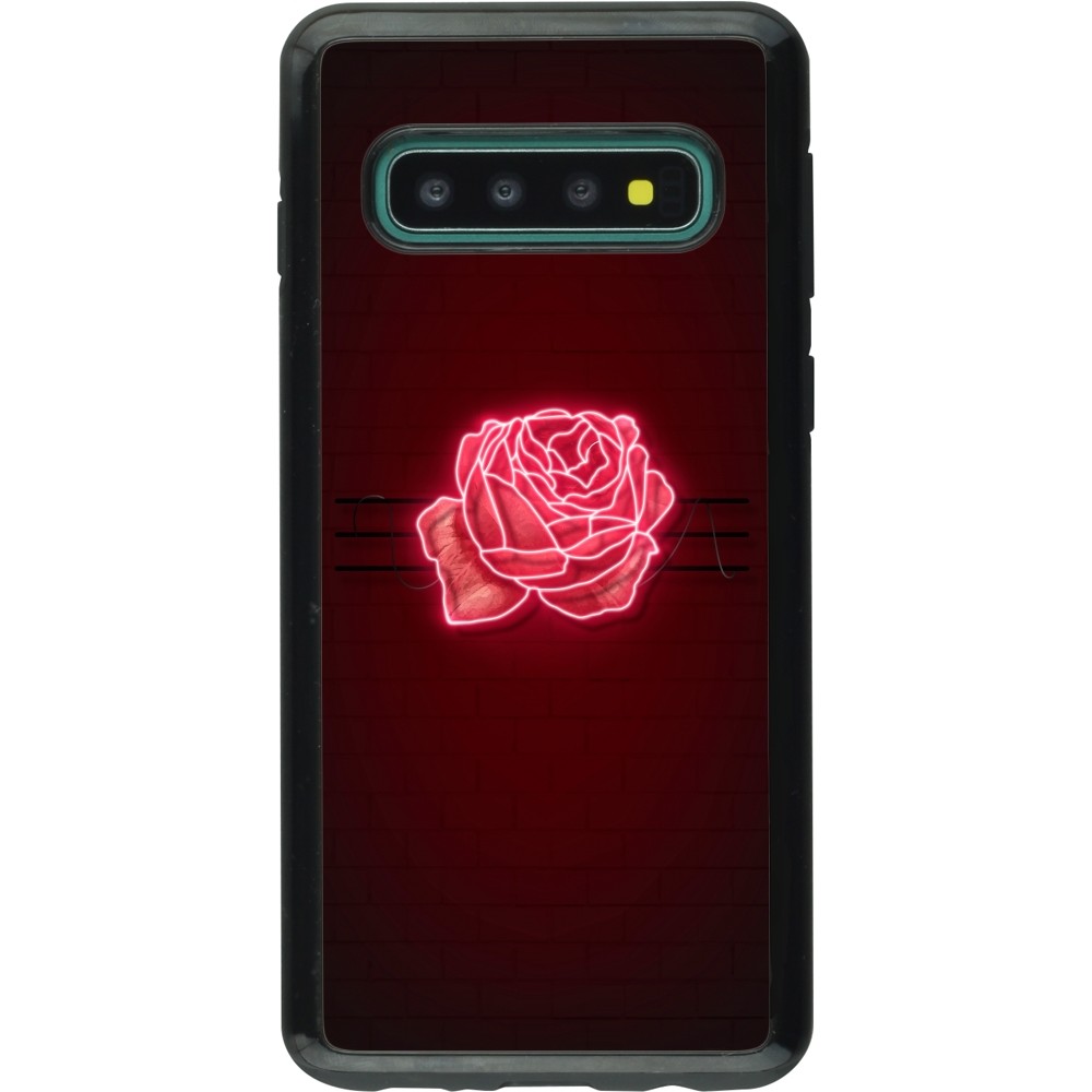 Coque Samsung Galaxy S10 - Hybrid Armor noir Spring 23 neon rose