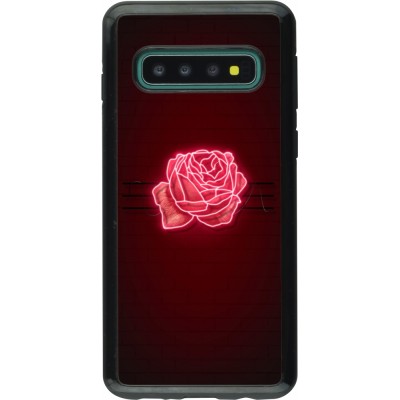 Coque Samsung Galaxy S10 - Hybrid Armor noir Spring 23 neon rose