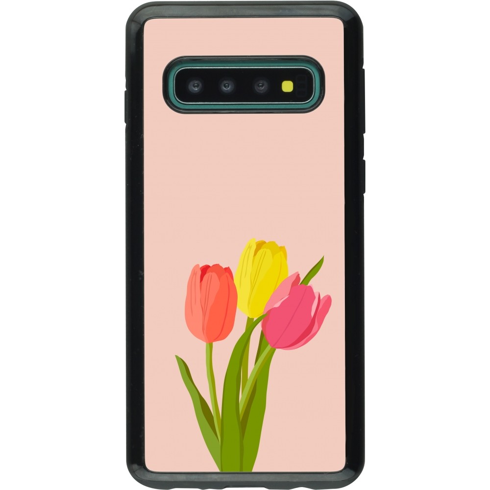 Coque Samsung Galaxy S10 - Hybrid Armor noir Spring 23 tulip trio