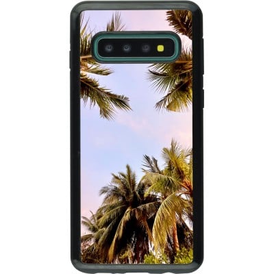 Coque Samsung Galaxy S10 - Hybrid Armor noir Summer 2023 palm tree vibe