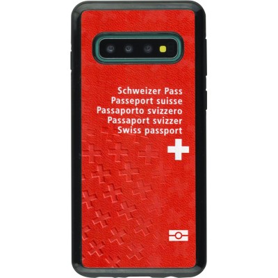 Coque Samsung Galaxy S10 - Hybrid Armor noir Swiss Passport