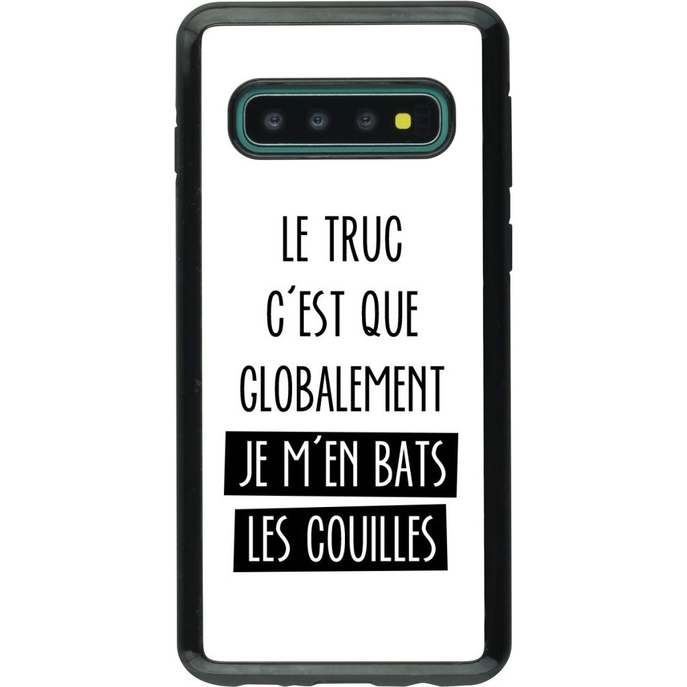 Coque Samsung Galaxy S10 - Hybrid Armor noir Le truc globalement bats les couilles