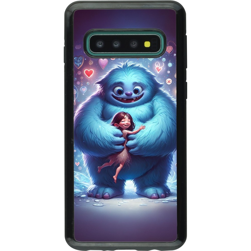 Coque Samsung Galaxy S10 - Hybrid Armor noir Valentine 2024 Fluffy Love