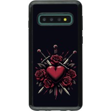 Coque Samsung Galaxy S10 - Hybrid Armor noir Valentine 2024 gothic love