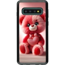 Coque Samsung Galaxy S10 - Hybrid Armor noir Valentine 2024 Ourson rose