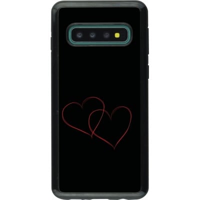 Coque Samsung Galaxy S10 - Hybrid Armor noir Valentine 2023 attached heart