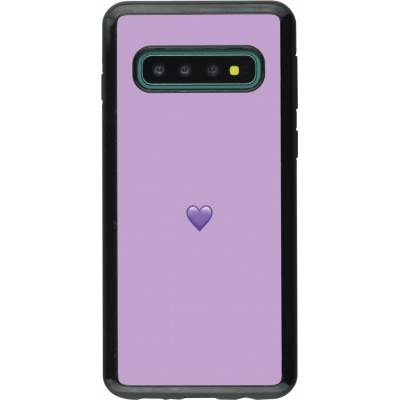 Coque Samsung Galaxy S10 - Hybrid Armor noir Valentine 2023 purpule single heart