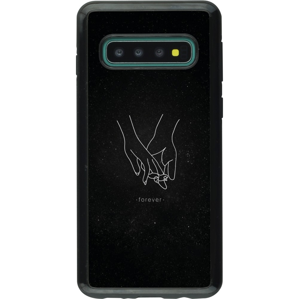 Coque Samsung Galaxy S10 - Hybrid Armor noir Valentine 2023 hands forever