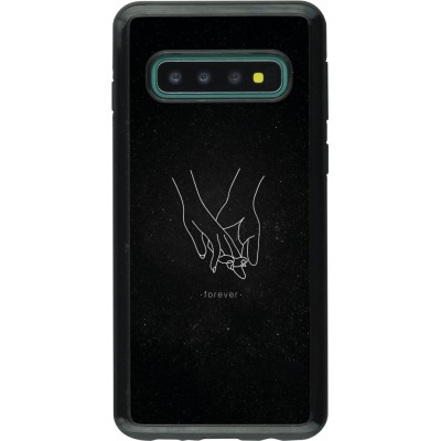 Coque Samsung Galaxy S10 - Hybrid Armor noir Valentine 2023 hands forever