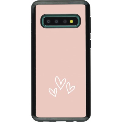 Coque Samsung Galaxy S10 - Hybrid Armor noir Valentine 2023 three minimalist hearts