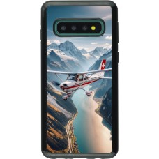 Coque Samsung Galaxy S10 - Hybrid Armor noir Vol Alpin Suisse