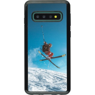 Coque Samsung Galaxy S10 - Hybrid Armor noir Winter 22 Ski Jump