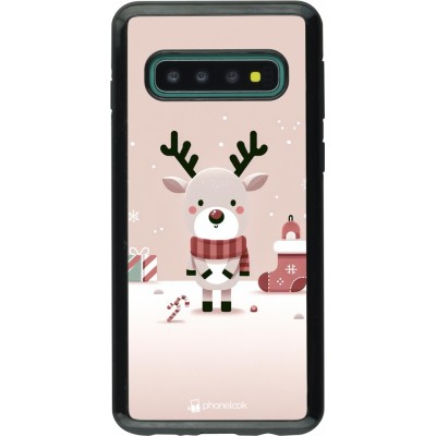 Coque Samsung Galaxy S10 - Hybrid Armor noir Noël 2023 Choupinette Renne