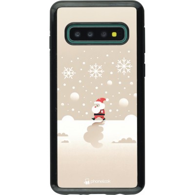 Coque Samsung Galaxy S10 - Hybrid Armor noir Noël 2023 Minimalist Santa