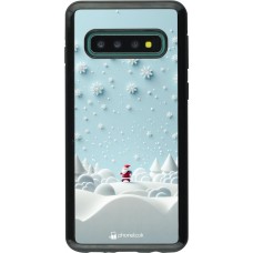 Coque Samsung Galaxy S10 - Hybrid Armor noir Noël 2023 Petit Père Flocon