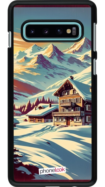 Coque Samsung Galaxy S10 - Chalet montagne enneigée