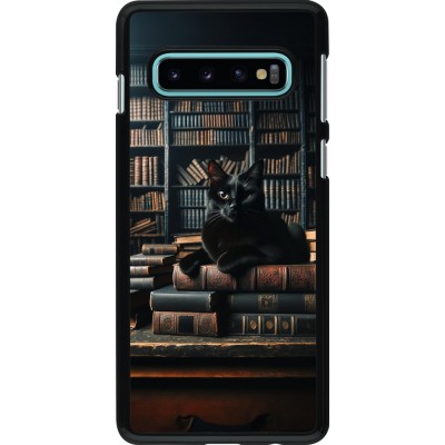 Coque Samsung Galaxy S10 - Chat livres sombres